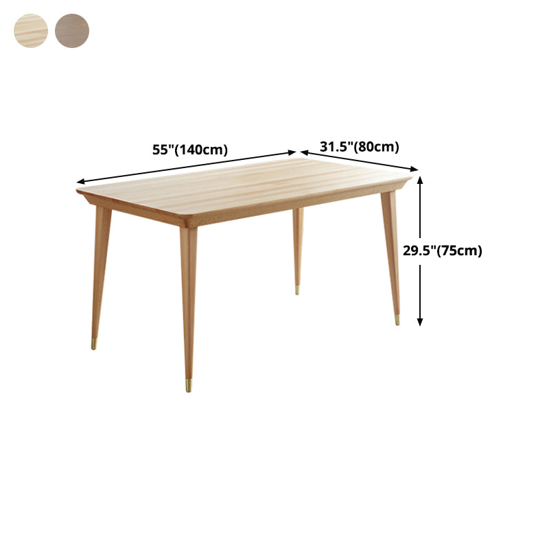 Rectangle Luxury Dining Table Wood Color Fixed Table with Beechwood Solid Wood