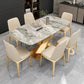 Gray Sintered Stone Dining Table Traditional Luxury Dining Table with Gold Frame Clearhalo 'Dining Tables & Seating' 'Dining Tables' 'dining_table' 'furn' 'furn_dining_table' 'Furniture' 'Kitchen & Dining Furniture' 5165977