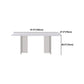 Modern Sintered Tone Top Dining Table Rectangle White with Acrylic Double Pedestal