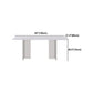 Modern Sintered Tone Top Dining Table Rectangle White with Acrylic Double Pedestal