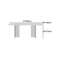Modern Sintered Tone Top Dining Table Rectangle White with Acrylic Double Pedestal