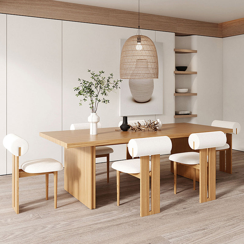 Modern Pine Solid Wood Dinner Table Rectangle Double Pedestal Dining Table Natural 63"L x 31.5"W x 29.5"H Without Chairs Clearhalo 'Dining Tables & Seating' 'Dining Tables' 'dining_table' 'furn' 'furn_dining_table' 'Furniture' 'Kitchen & Dining Furniture' 5166091