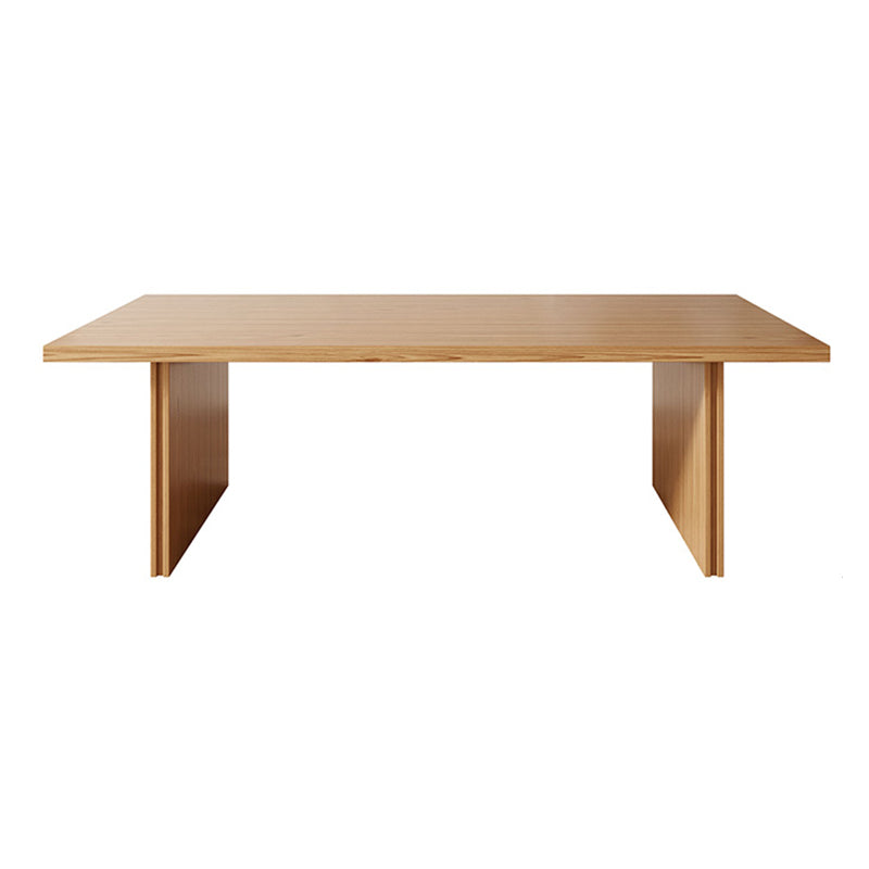 Modern Pine Solid Wood Dinner Table Rectangle Double Pedestal Dining Table Natural Without Chairs Clearhalo 'Dining Tables & Seating' 'Dining Tables' 'dining_table' 'furn' 'furn_dining_table' 'Furniture' 'Kitchen & Dining Furniture' 5166093