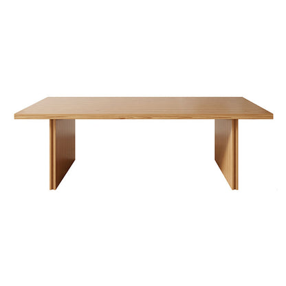 Modern Pine Solid Wood Dinner Table Rectangle Double Pedestal Dining Table