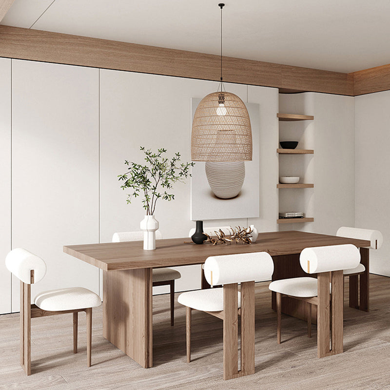 Modern Pine Solid Wood Dinner Table Rectangle Double Pedestal Dining Table Clearhalo 'Dining Tables & Seating' 'Dining Tables' 'dining_table' 'furn' 'furn_dining_table' 'Furniture' 'Kitchen & Dining Furniture' 5166098
