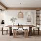 Modern Pine Solid Wood Dinner Table Rectangle Double Pedestal Dining Table