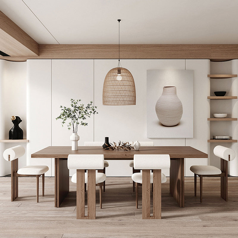 Modern Pine Solid Wood Dinner Table Rectangle Double Pedestal Dining Table Clearhalo 'Dining Tables & Seating' 'Dining Tables' 'dining_table' 'furn' 'furn_dining_table' 'Furniture' 'Kitchen & Dining Furniture' 5166099