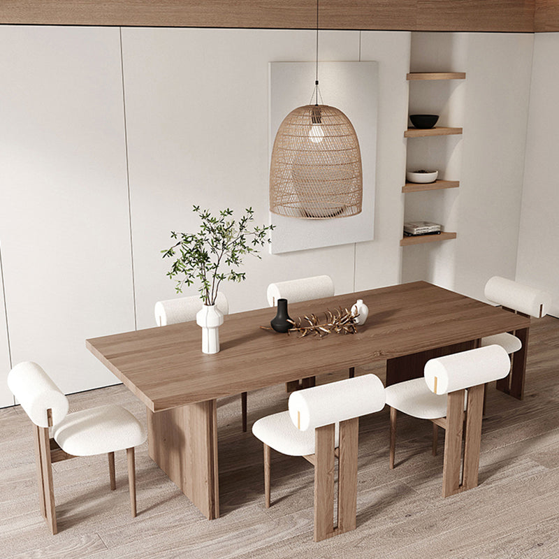 Modern Pine Solid Wood Dinner Table Rectangle Double Pedestal Dining Table Clearhalo 'Dining Tables & Seating' 'Dining Tables' 'dining_table' 'furn' 'furn_dining_table' 'Furniture' 'Kitchen & Dining Furniture' 5166100
