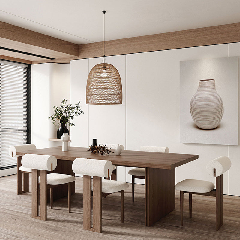 Modern Pine Solid Wood Dinner Table Rectangle Double Pedestal Dining Table Clearhalo 'Dining Tables & Seating' 'Dining Tables' 'dining_table' 'furn' 'furn_dining_table' 'Furniture' 'Kitchen & Dining Furniture' 5166101