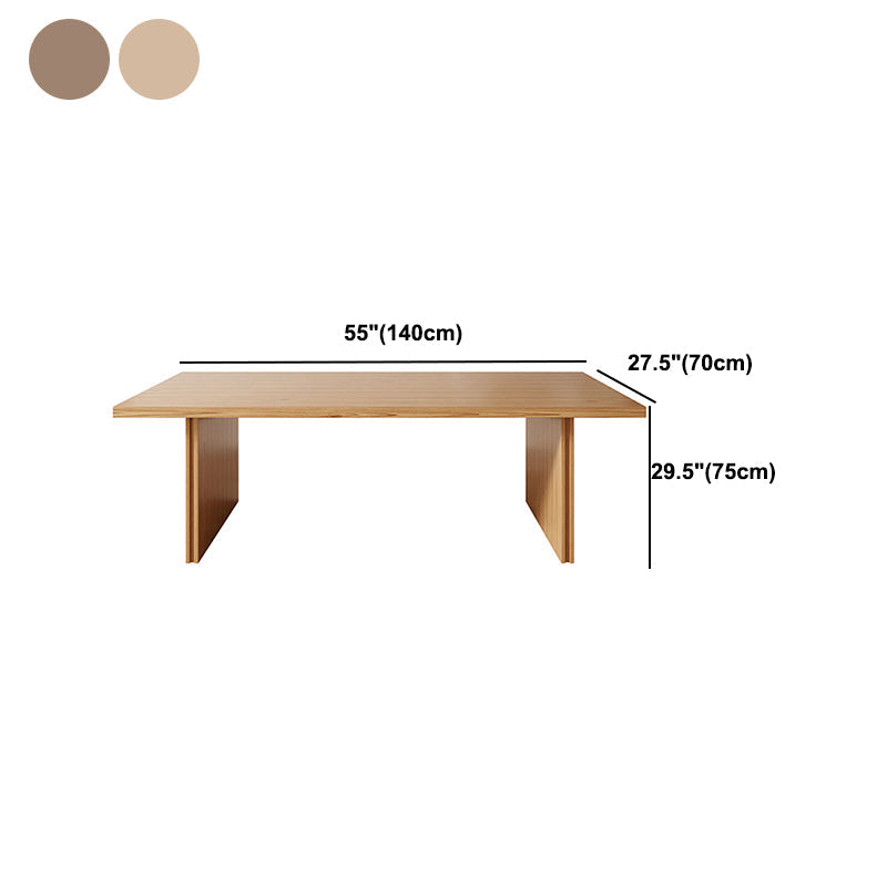 Modern Pine Solid Wood Dinner Table Rectangle Double Pedestal Dining Table Clearhalo 'Dining Tables & Seating' 'Dining Tables' 'dining_table' 'furn' 'furn_dining_table' 'Furniture' 'Kitchen & Dining Furniture' 5166103