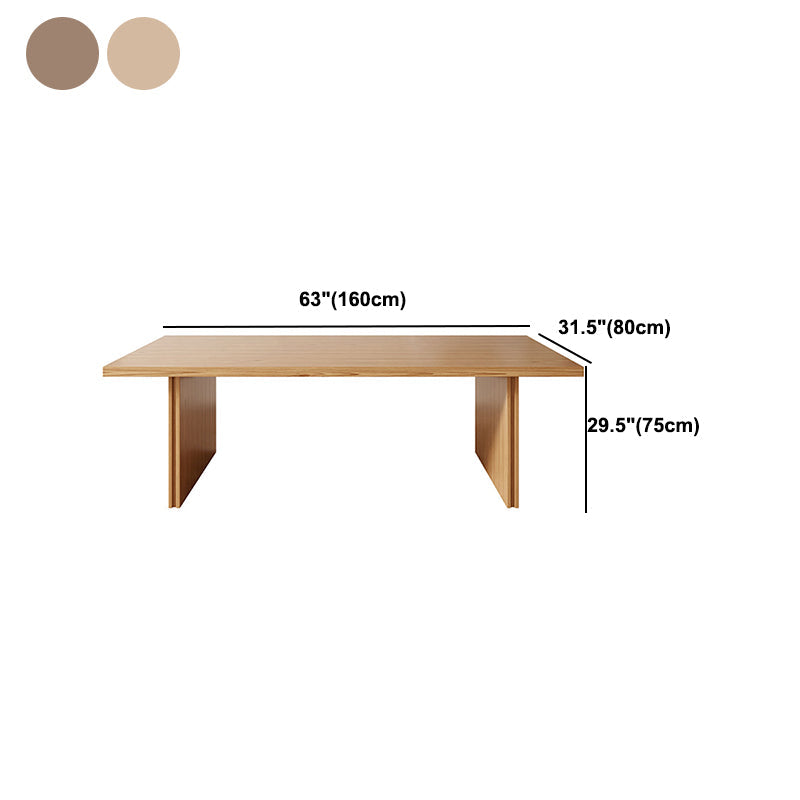 Modern Pine Solid Wood Dinner Table Rectangle Double Pedestal Dining Table Clearhalo 'Dining Tables & Seating' 'Dining Tables' 'dining_table' 'furn' 'furn_dining_table' 'Furniture' 'Kitchen & Dining Furniture' 5166104