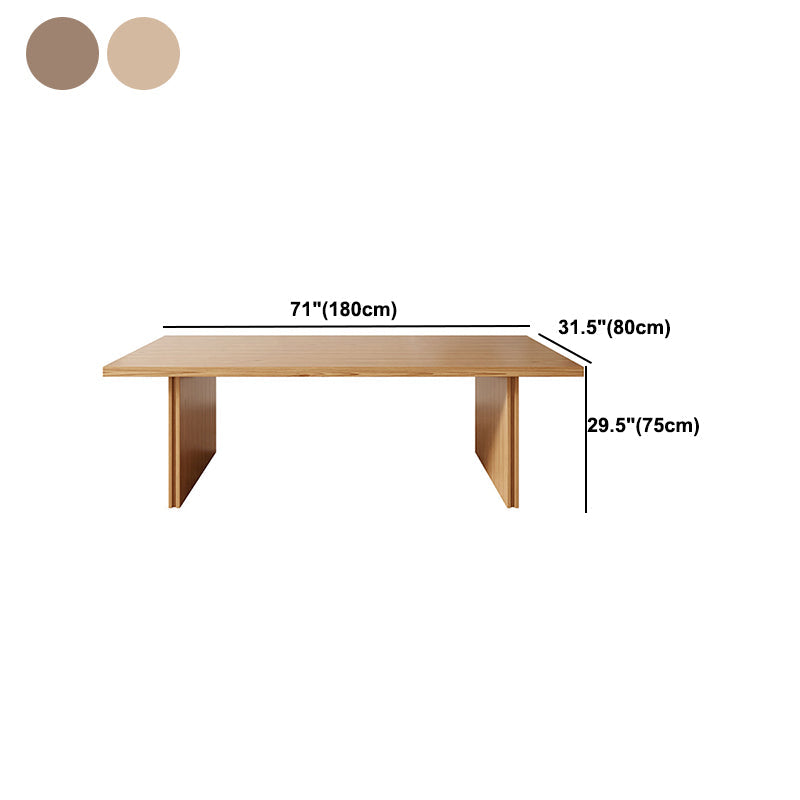 Modern Pine Solid Wood Dinner Table Rectangle Double Pedestal Dining Table Clearhalo 'Dining Tables & Seating' 'Dining Tables' 'dining_table' 'furn' 'furn_dining_table' 'Furniture' 'Kitchen & Dining Furniture' 5166105