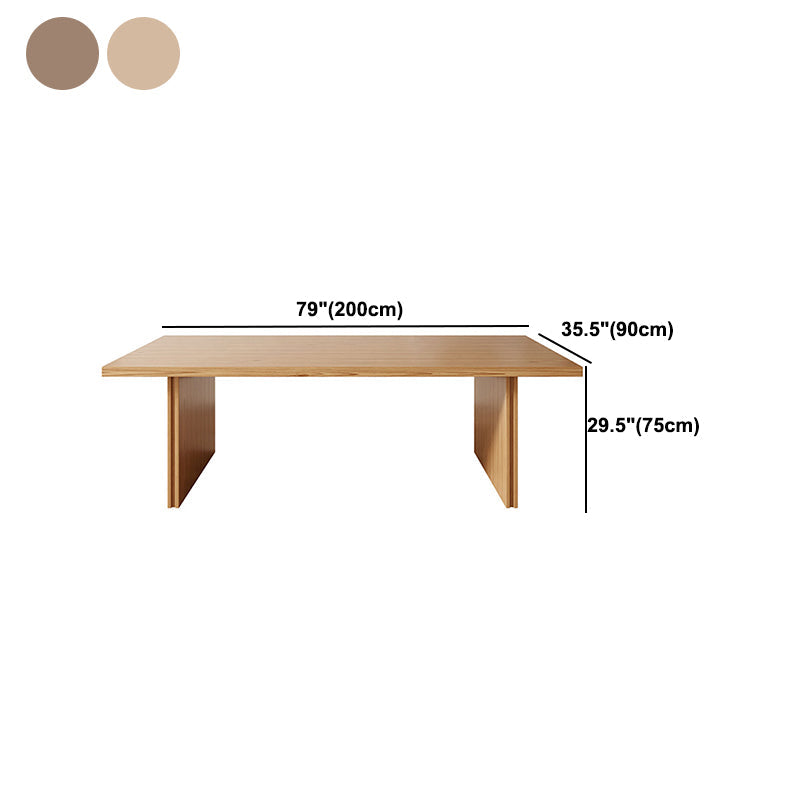 Modern Pine Solid Wood Dinner Table Rectangle Double Pedestal Dining Table Clearhalo 'Dining Tables & Seating' 'Dining Tables' 'dining_table' 'furn' 'furn_dining_table' 'Furniture' 'Kitchen & Dining Furniture' 5166106