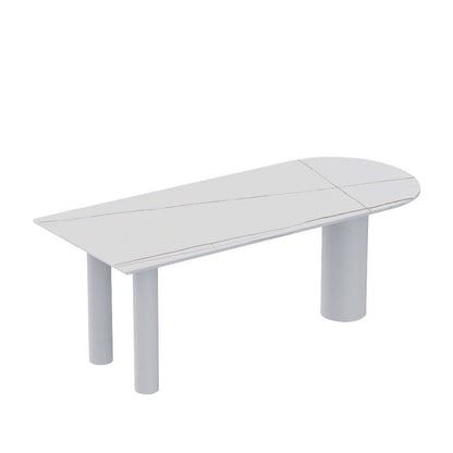 SinteredStone Home Dining Table Modern White Dining Room Table Free Form Without Chairs Clearhalo 'Dining Tables & Seating' 'Dining Tables' 'dining_table' 'furn' 'furn_dining_table' 'Furniture' 'Kitchen & Dining Furniture' 5166133