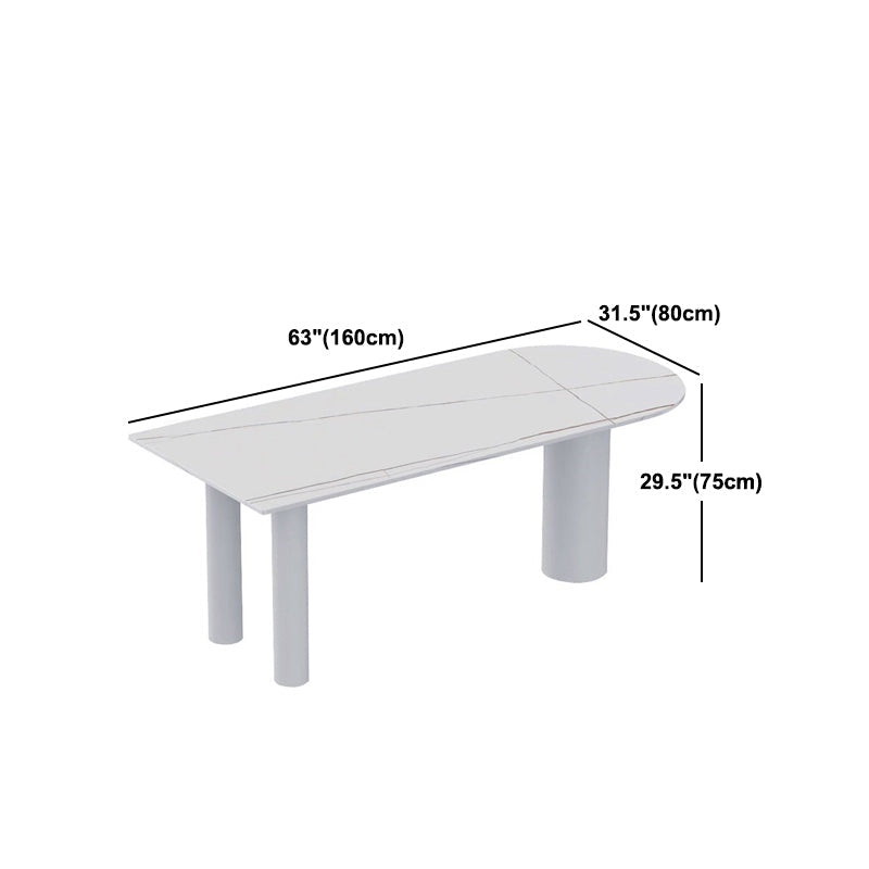 SinteredStone Home Dining Table Modern White Dining Room Table Clearhalo 'Dining Tables & Seating' 'Dining Tables' 'dining_table' 'furn' 'furn_dining_table' 'Furniture' 'Kitchen & Dining Furniture' 5166142