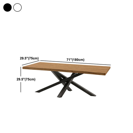 キッチン用の木製ダイニングテーブルの長方形ダイニングテーブル付きモダンブラウン78