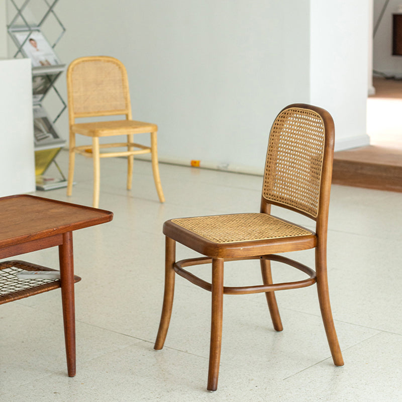 Sedia da pranzo in stile tradizionale sedia laterale aperto in legno massiccio per casa