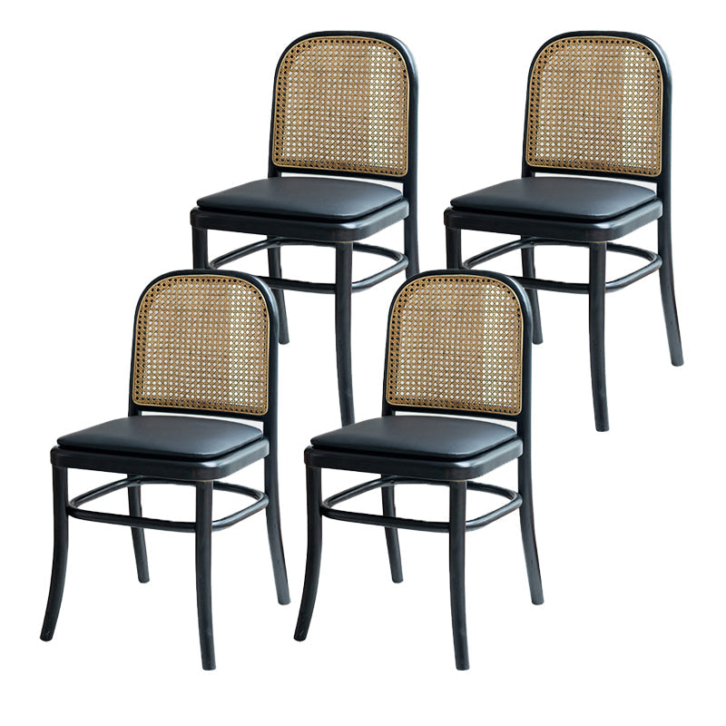 Sedia da pranzo in stile tradizionale sedia laterale aperto in legno massiccio per casa