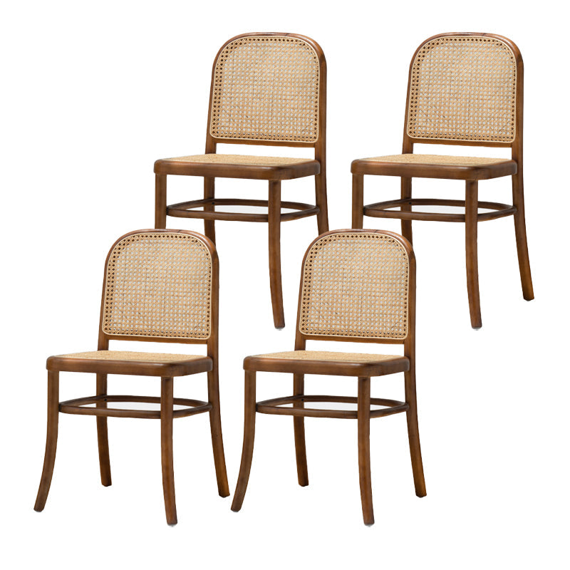 Sedia da pranzo in stile tradizionale sedia laterale aperto in legno massiccio per casa