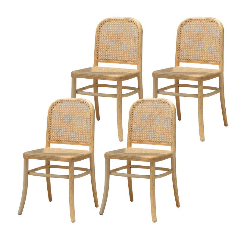 Sedia da pranzo in stile tradizionale sedia laterale aperto in legno massiccio per casa