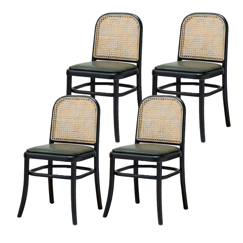 Sedia da pranzo in stile tradizionale sedia laterale aperto in legno massiccio per casa