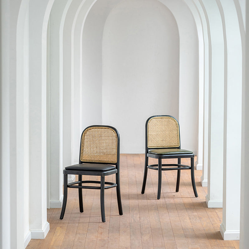 Sedia da pranzo in stile tradizionale sedia laterale aperto in legno massiccio per casa