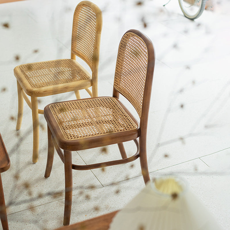 Sedia da pranzo in stile tradizionale sedia laterale aperto in legno massiccio per casa