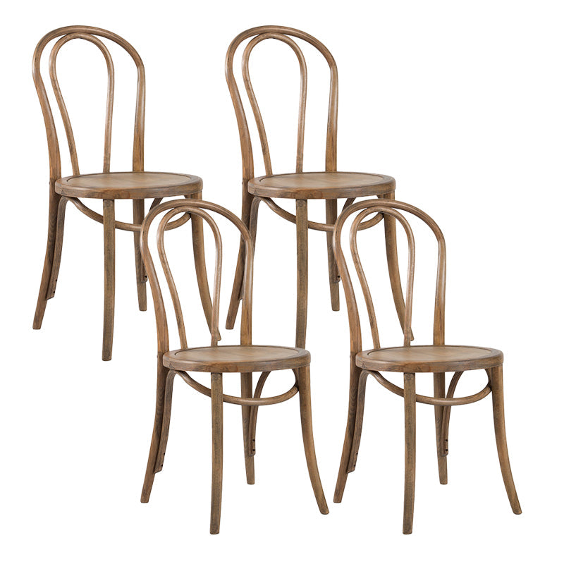 Traditional Dining Chair Solid Wood Windsor Back Armless Dining Chair Grey 4 Piece Set Clearhalo 'Dining Chairs' 'Dining Tables & Seating' 'dining_chair' 'furn' 'furn_dining_chair' 'Furniture' 'Kitchen & Dining Furniture' 5166230