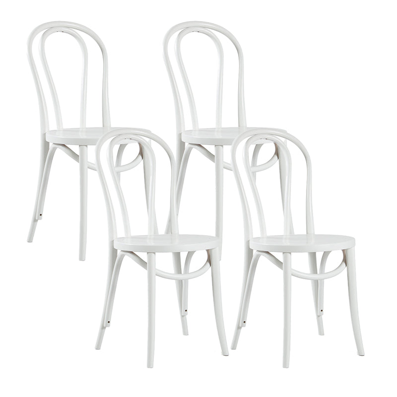 Traditional Dining Chair Solid Wood Windsor Back Armless Dining Chair White 4 Piece Set Clearhalo 'Dining Chairs' 'Dining Tables & Seating' 'dining_chair' 'furn' 'furn_dining_chair' 'Furniture' 'Kitchen & Dining Furniture' 5166236
