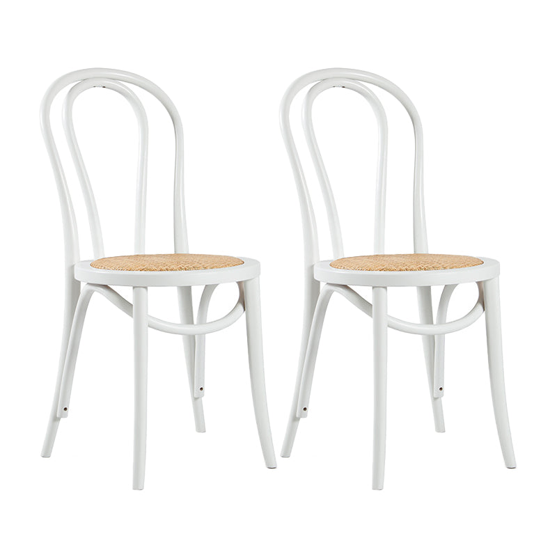 Traditional Dining Chair Solid Wood Windsor Back Armless Dining Chair Gloss White 2 Piece Set Clearhalo 'Dining Chairs' 'Dining Tables & Seating' 'dining_chair' 'furn' 'furn_dining_chair' 'Furniture' 'Kitchen & Dining Furniture' 5166247