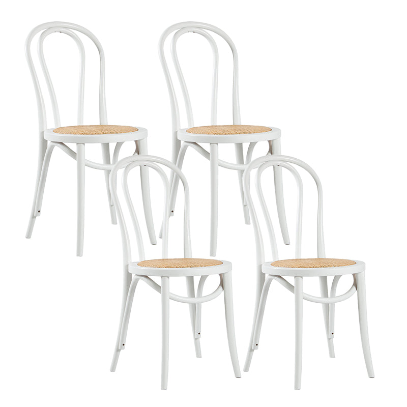 Traditional Dining Chair Solid Wood Windsor Back Armless Dining Chair Gloss White 4 Piece Set Clearhalo 'Dining Chairs' 'Dining Tables & Seating' 'dining_chair' 'furn' 'furn_dining_chair' 'Furniture' 'Kitchen & Dining Furniture' 5166248