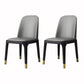 Industrial Style Dining Chair Faux Leather Side Chair with Wooden Legs for Home Light Gray 2 Piece Set Black Gold Clearhalo 'Dining Chairs' 'Dining Tables & Seating' 'dining_chair' 'furn' 'furn_dining_chair' 'Furniture' 'Kitchen & Dining Furniture' 5166318