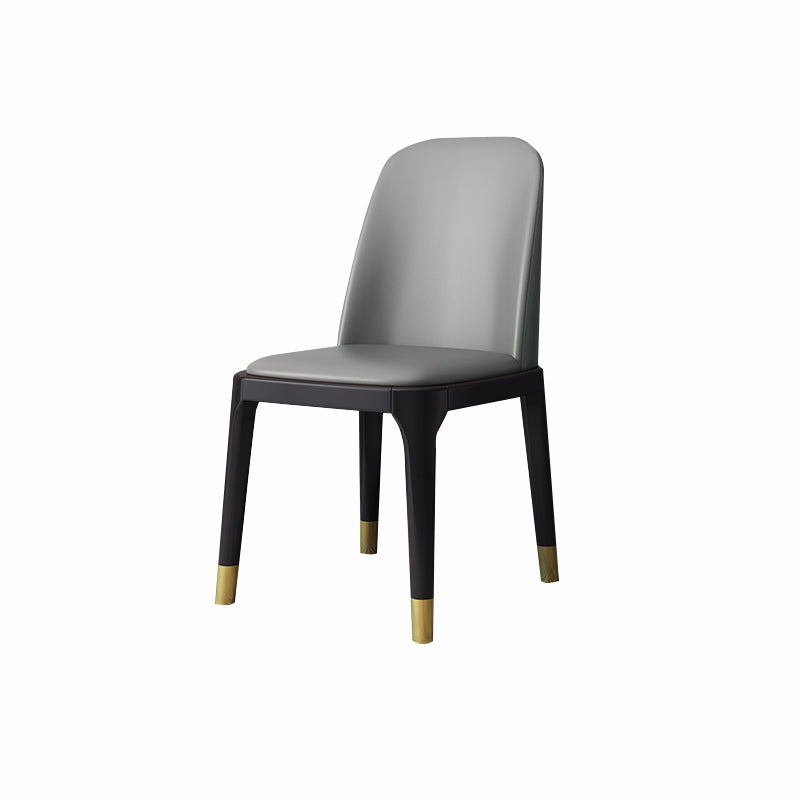 Industrial Style Dining Chair Faux Leather Side Chair with Wooden Legs for Home Clearhalo 'Dining Chairs' 'Dining Tables & Seating' 'dining_chair' 'furn' 'furn_dining_chair' 'Furniture' 'Kitchen & Dining Furniture' 5166325