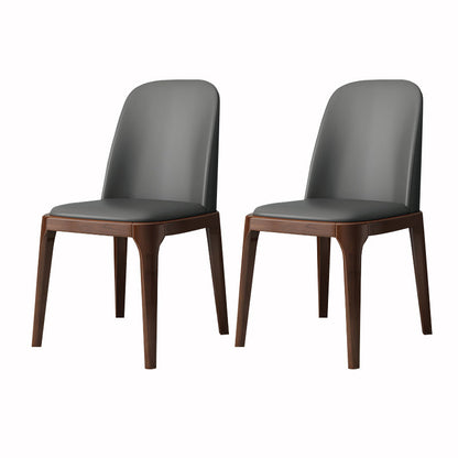 Industrial Style Dining Chair Faux Leather Side Chair with Wooden Legs for Home Dark Gray 2 Piece Set Walnut Clearhalo 'Dining Chairs' 'Dining Tables & Seating' 'dining_chair' 'furn' 'furn_dining_chair' 'Furniture' 'Kitchen & Dining Furniture' 5166333