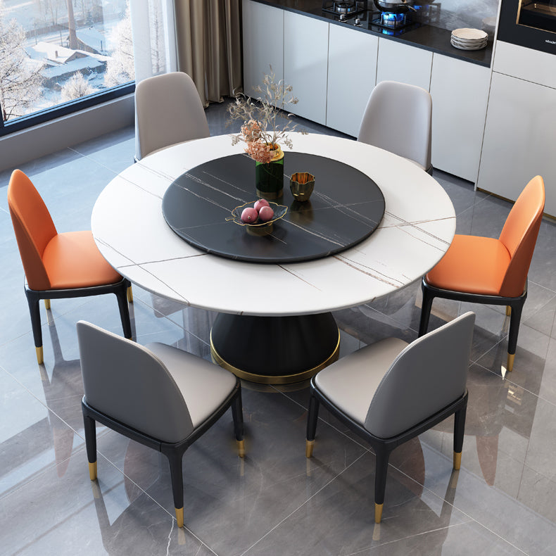 Industrial Style Dining Chair Faux Leather Side Chair with Wooden Legs for Home Clearhalo 'Dining Chairs' 'Dining Tables & Seating' 'dining_chair' 'furn' 'furn_dining_chair' 'Furniture' 'Kitchen & Dining Furniture' 5166338