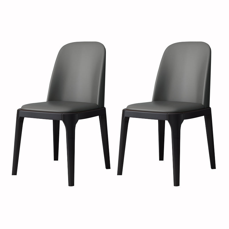 Industrial Style Dining Chair Faux Leather Side Chair with Wooden Legs for Home Dark Gray 2 Piece Set Black Clearhalo 'Dining Chairs' 'Dining Tables & Seating' 'dining_chair' 'furn' 'furn_dining_chair' 'Furniture' 'Kitchen & Dining Furniture' 5166342