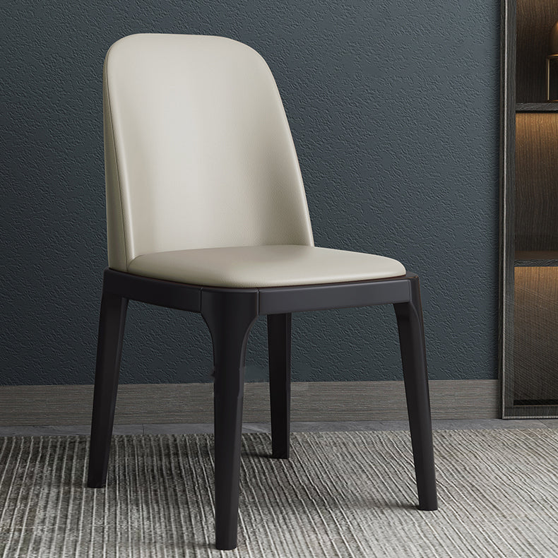 Industrial Style Dining Chair Faux Leather Side Chair with Wooden Legs for Home Clearhalo 'Dining Chairs' 'Dining Tables & Seating' 'dining_chair' 'furn' 'furn_dining_chair' 'Furniture' 'Kitchen & Dining Furniture' 5166346