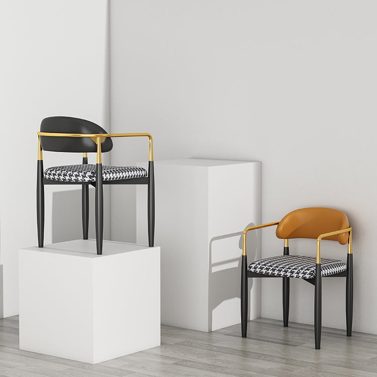 Industrial Dining Room Arm Chairs Open Back Kitchen Side Chair with Upholstered Clearhalo 'Dining Chairs' 'Dining Tables & Seating' 'dining_chair' 'furn' 'furn_dining_chair' 'Furniture' 'Kitchen & Dining Furniture' 5166468