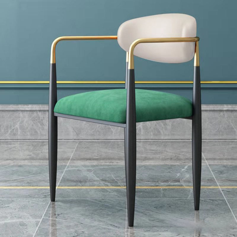 Industrial Dining Room Arm Chairs Open Back Kitchen Side Chair with Upholstered Clearhalo 'Dining Chairs' 'Dining Tables & Seating' 'dining_chair' 'furn' 'furn_dining_chair' 'Furniture' 'Kitchen & Dining Furniture' 5166485