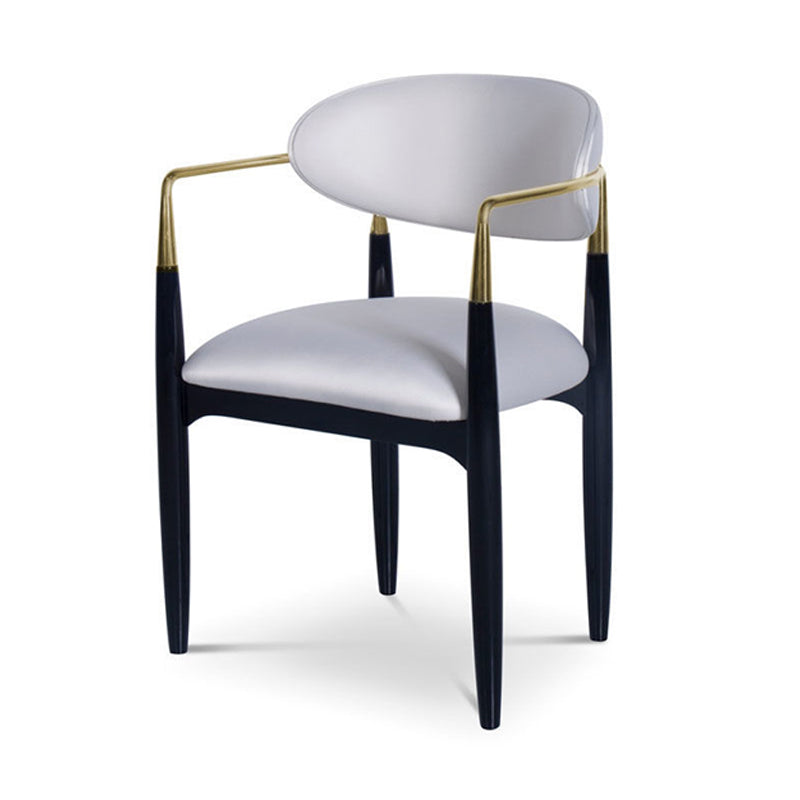 Industrial Dining Room Arm Chairs Open Back Kitchen Side Chair with Upholstered White 1 Piece Clearhalo 'Dining Chairs' 'Dining Tables & Seating' 'dining_chair' 'furn' 'furn_dining_chair' 'Furniture' 'Kitchen & Dining Furniture' 5166498
