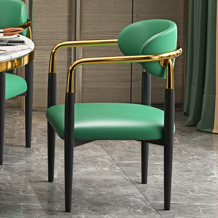 Industrial Dining Room Arm Chairs Open Back Kitchen Side Chair with Upholstered Turquoise 1 Piece Clearhalo 'Dining Chairs' 'Dining Tables & Seating' 'dining_chair' 'furn' 'furn_dining_chair' 'Furniture' 'Kitchen & Dining Furniture' 5166509
