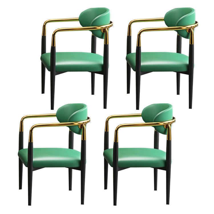 Industrial Dining Room Arm Chairs Open Back Kitchen Side Chair with Upholstered Turquoise 4 Piece Set Clearhalo 'Dining Chairs' 'Dining Tables & Seating' 'dining_chair' 'furn' 'furn_dining_chair' 'Furniture' 'Kitchen & Dining Furniture' 5166511