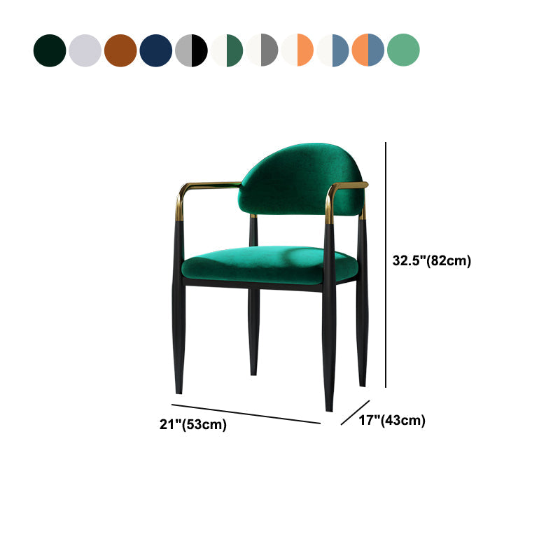 Industrial Dining Room Arm Chairs Open Back Kitchen Side Chair with Upholstered Clearhalo 'Dining Chairs' 'Dining Tables & Seating' 'dining_chair' 'furn' 'furn_dining_chair' 'Furniture' 'Kitchen & Dining Furniture' 5166512