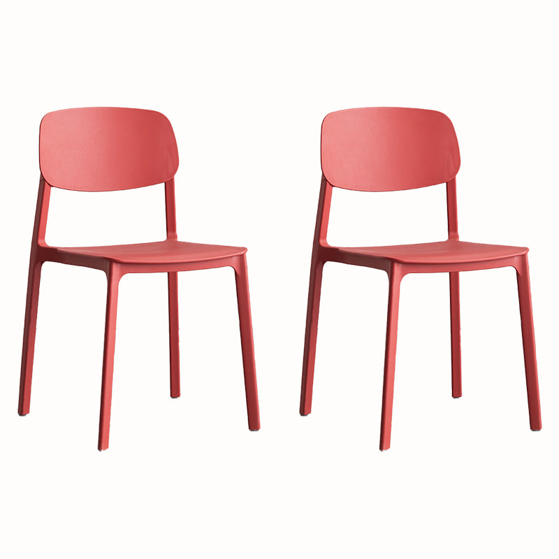 Contemporary Plastic Armless Chair Kitchen Room Open Back Chair