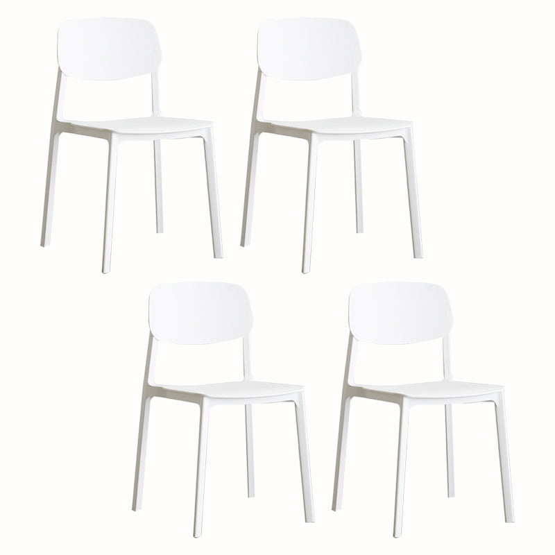 Contemporary Plastic Armless Chair Kitchen Room Open Back Chair