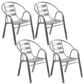 Iindustrial Style Dining Chair Metal Open Back Arm Chair for Home