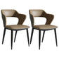 Metallic Finish Contemporary Indoor Side Chair Faux Leather Open Back Dining Arm Chair