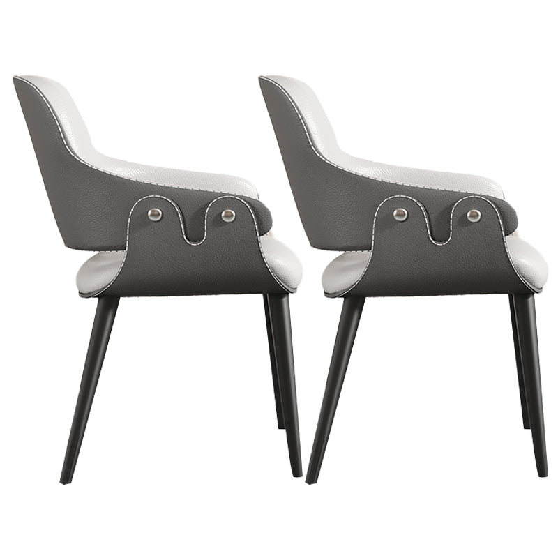 Sedie laterali della sala da pranzo moderna sedia in fico in pelle sedia posteriore aperta per cucina