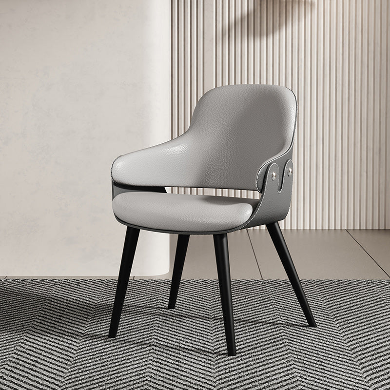 Sedie laterali della sala da pranzo moderna sedia in fico in pelle sedia posteriore aperta per cucina