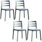 Plastic Scandinavian Armless Chair Stacking Indoor-Outdoor Chair